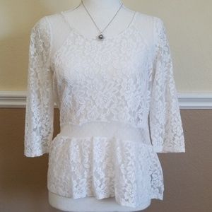 Hollister Peplum Lace Top